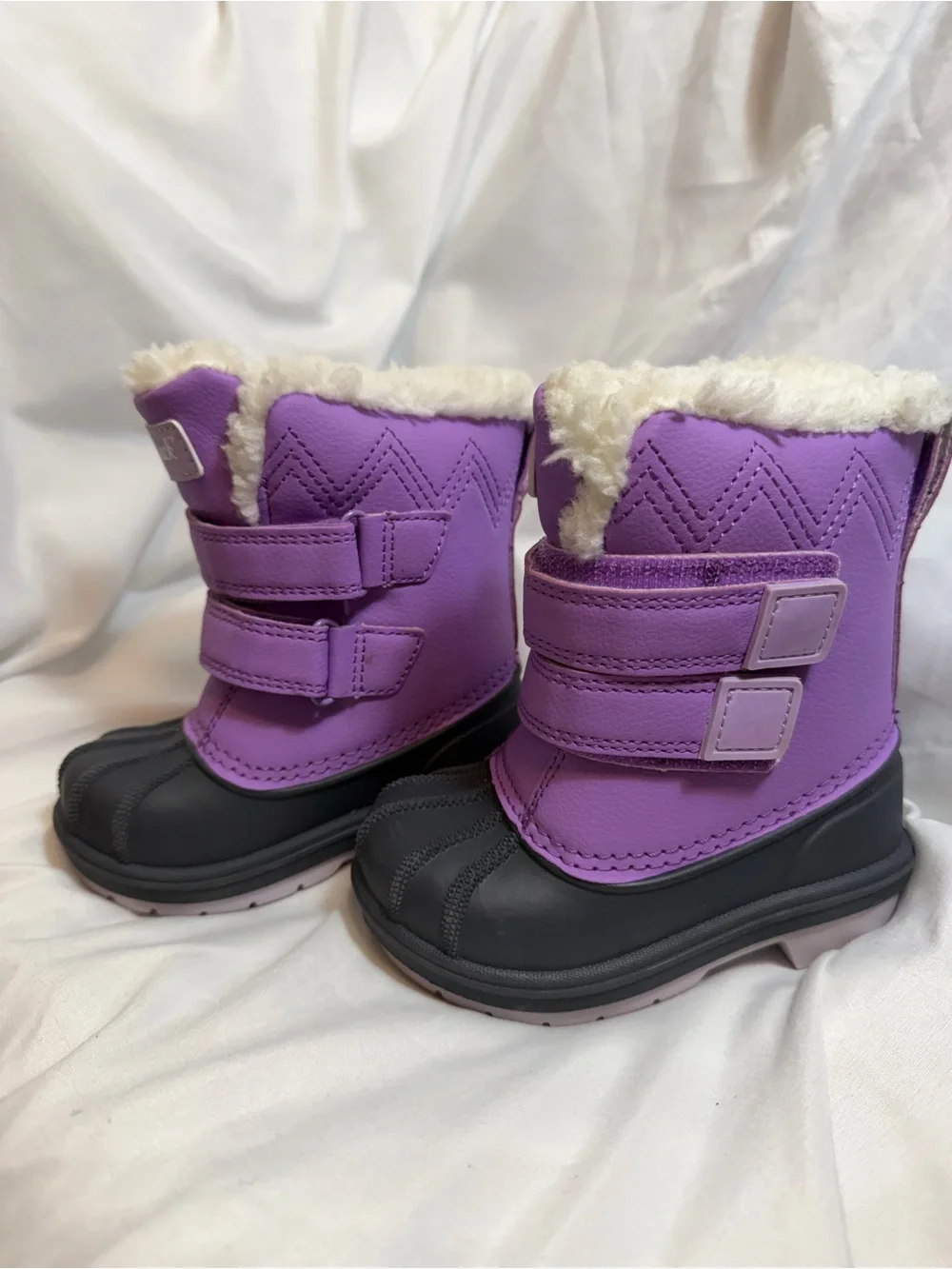 Cat & Jack Purple and Black Kids Waterproof Snow Boots